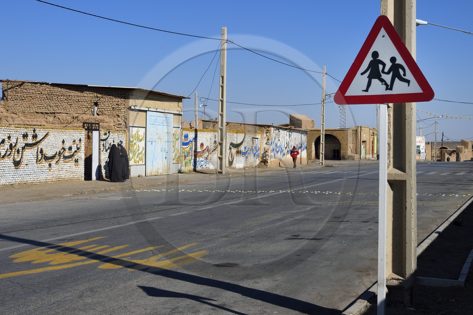Iran, Province de Yazd, désert du Dasht-e Kavir, Rabat-e-posht-e-Badam, la rue principale