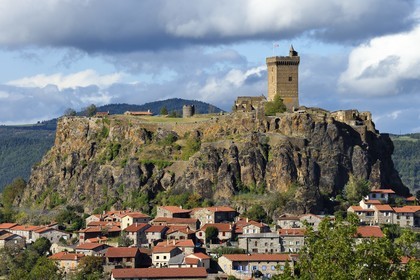 France, Haute Loire, Polignac, Polignac Castle, fortress of the eleventh century on a basalt plateau