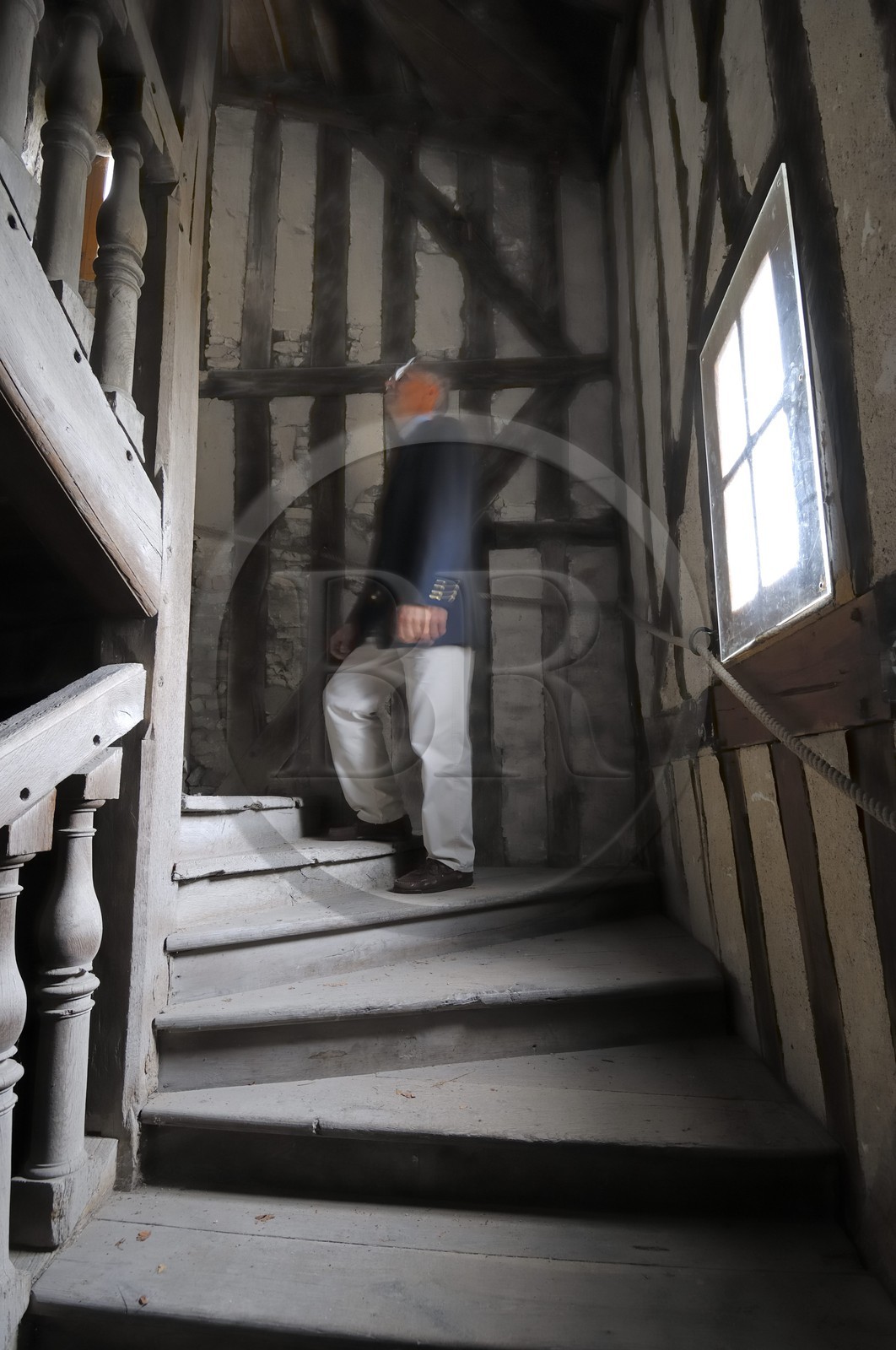 France, Loir-et-Cher (41), vallée de la Loire classée au Patrimoine Mondial de l'UNESCO, château de Blois, escalier menant à la Tour du Foix, l'observatoire de Gaston d'Orléans