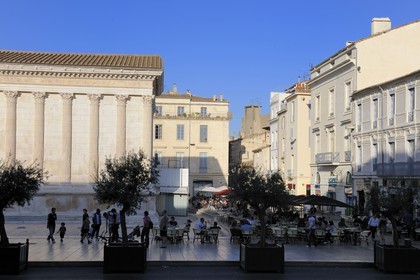 France, Gard, Nimes, Maison Carre, former Roman temple of the 1st century BC, Museum of Contemporary Art