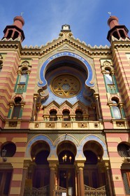 République Tchèque, Prague, Nove Mesto, synagogue jubilaire ou synagogue de Jérusalem de style mauresque
