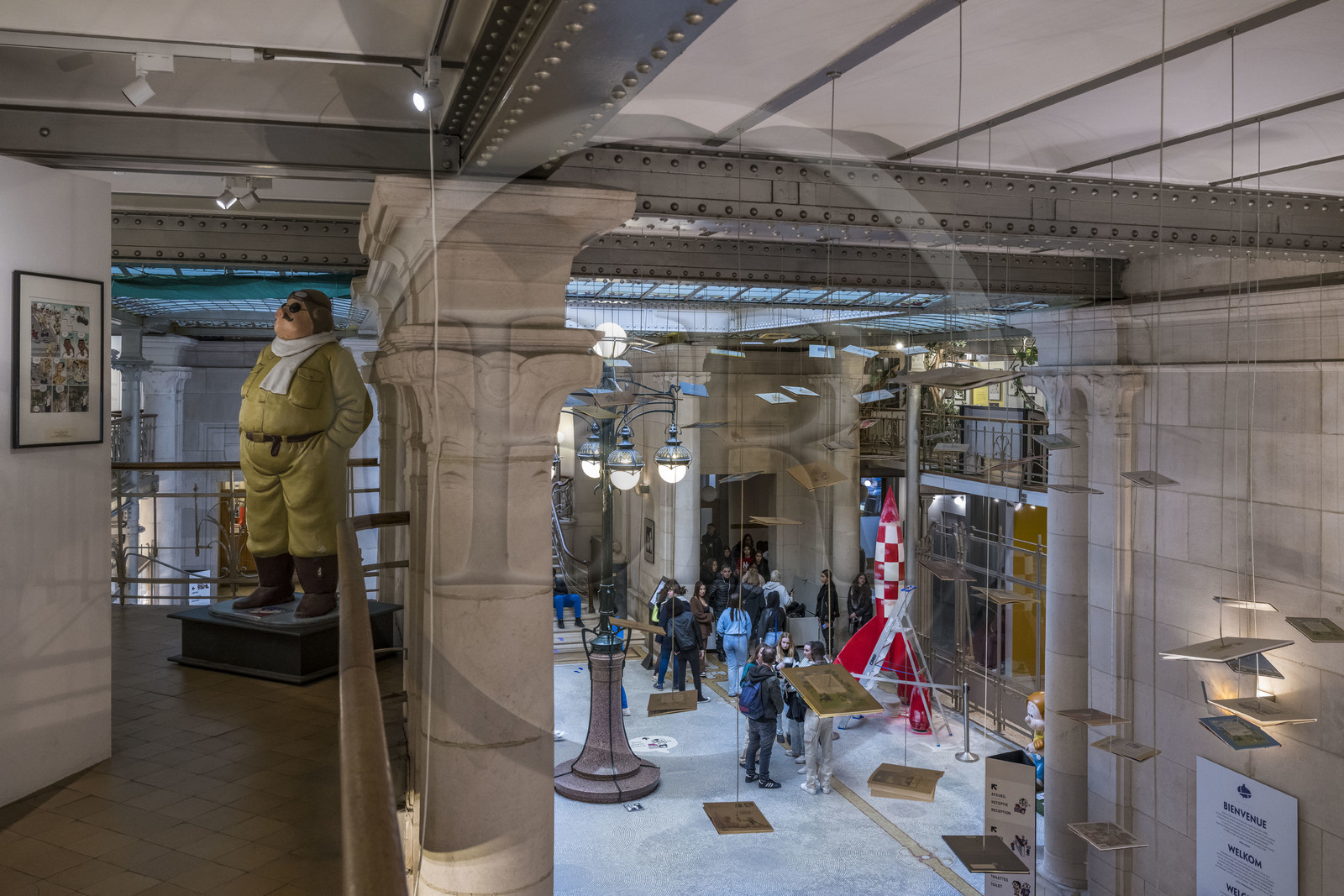 Belgique, Bruxelles, Hall d'entrée du Centre belge de la bande dessinée (Musée de la BD) installé dans un batiment Art nouveau conçu par Victor Horta en 1906