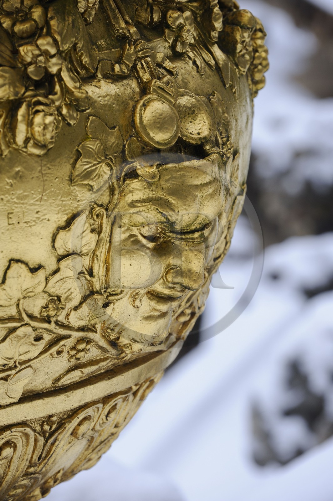France, Yvelines, snow covered park of the Chateau de Versailles, listed as World Heritage by UNESCO, the Bosquet de la Salle de Bal (Ballroom Grove)