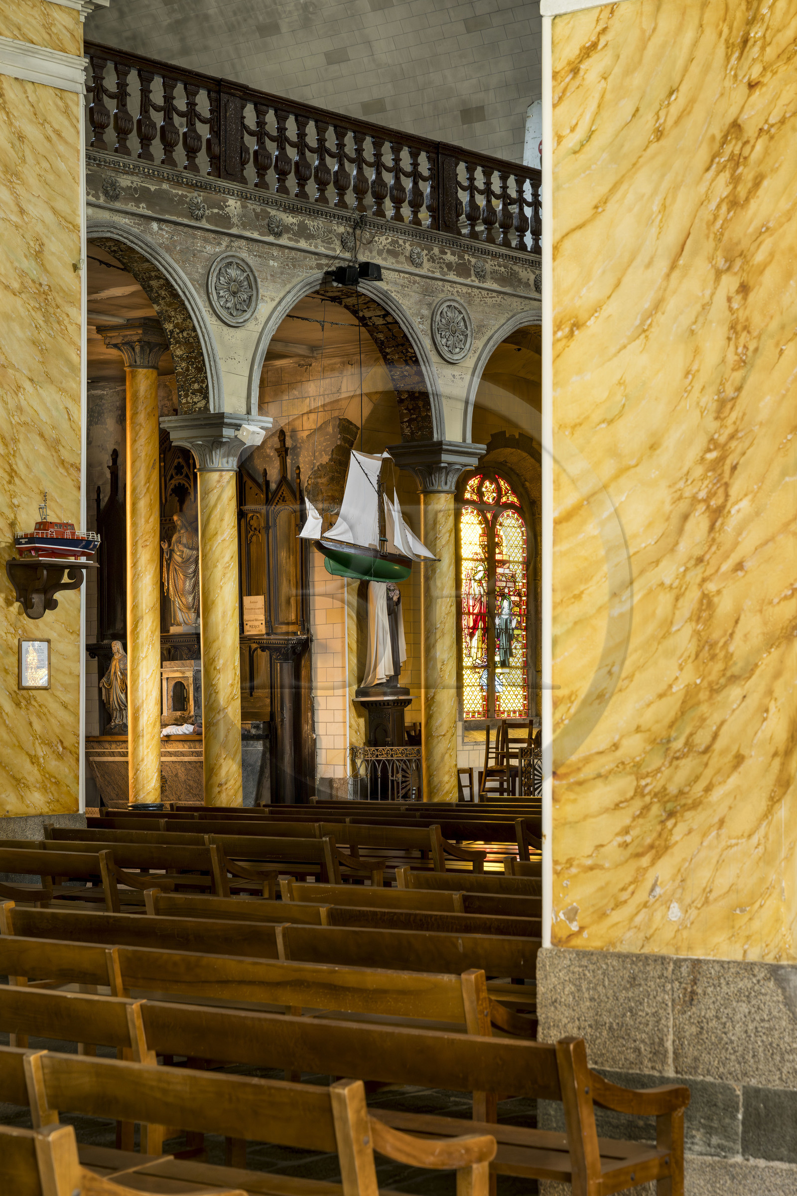 France, Morbihan (56), Ile de Groix, Le Bourg, église Saint-Tudy