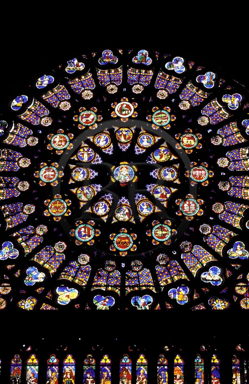 France, Seine Saint Denis, Saint Denis, rose window of the basilica dedicated to the French Kings