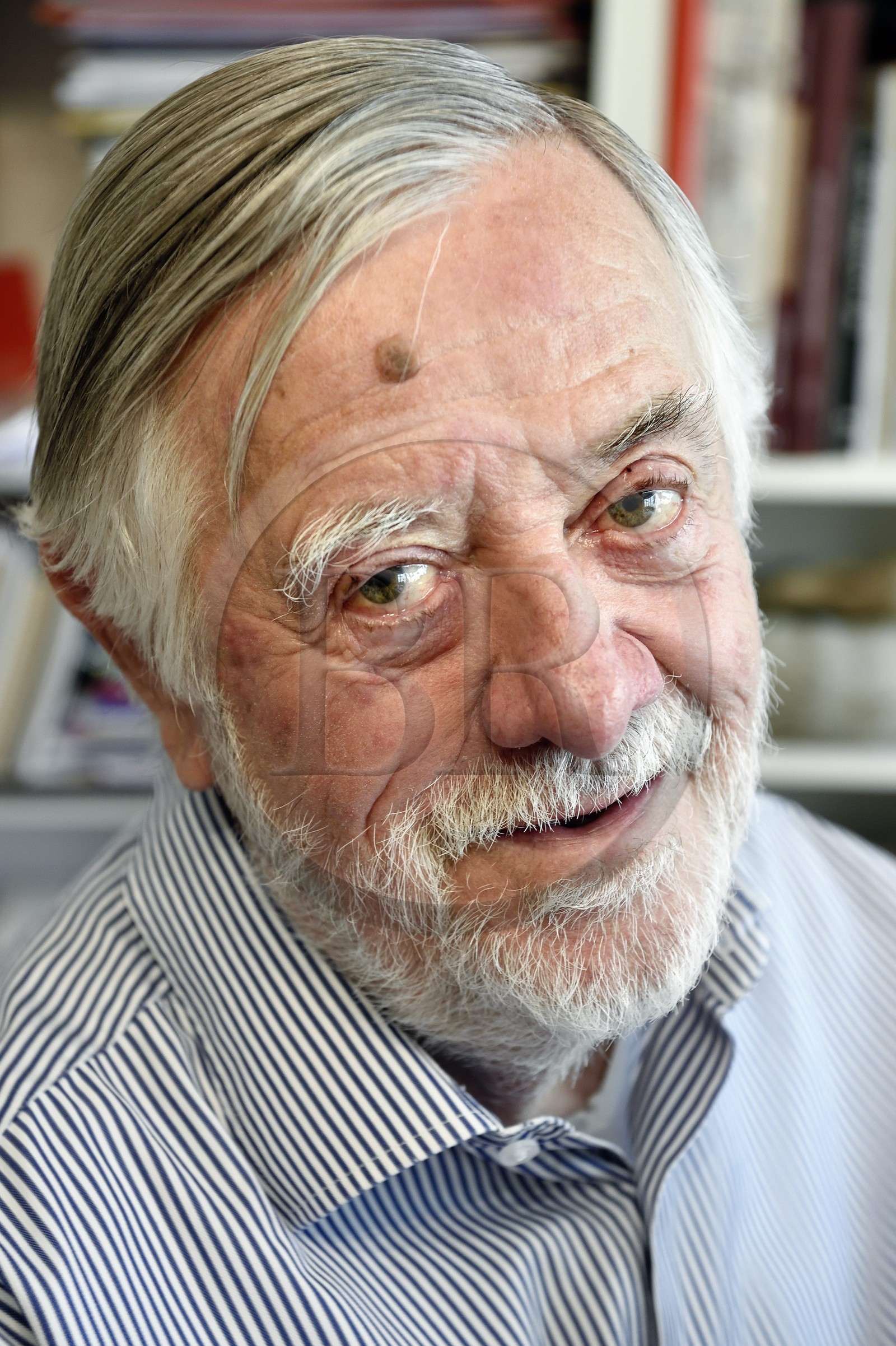 France, Paris, the french paleontologist and paleoanthropologist Yves Coppens, professor at the College de France, in the office of his home in Paris