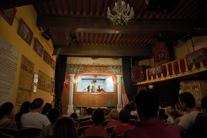 France, Rhône (69), Lyon, site historique classé Patrimoine Mondial de l'UNESCO, Vieux Lyon, quartier Saint-Georges, place de la Trinité, le Théatre la Maison de Guignol