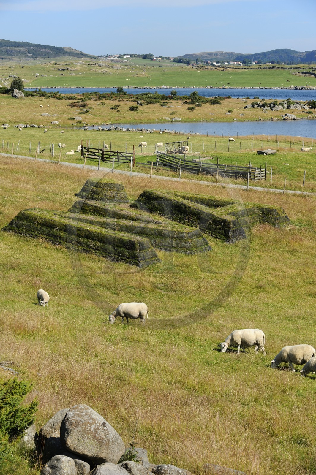 Norvège, Rogaland, région de Stavanger, Land Art sur l'île de Bru (Stavanger 2008), Now (NA) de Barbro Raen Thomassen