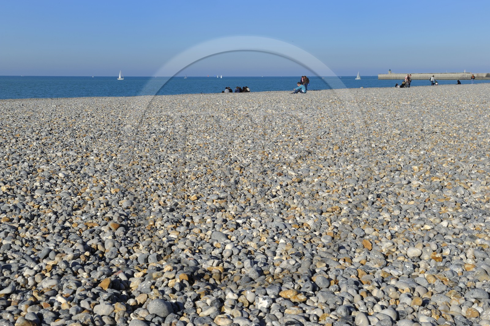 France, Seine-Maritime (76), Dieppe, la plage de galets