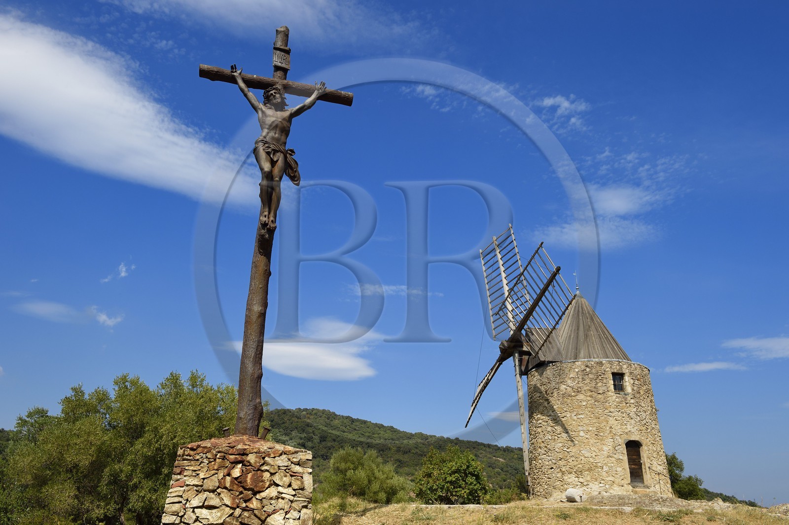 France, Var (83), Grimaud, le moulin