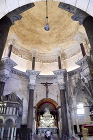 Croatie, Dalmatie, cote dalmate, Split, vieille ville romaine classée Patrimoine Mondial de l'UNESCO, palais de Dioclétien, la cathédrale Saint-Domnius construite dans l'ancien mausolée de l'empereur romain Dioclétien