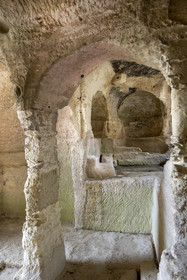 France, Gard (30), Beaucaire, abbaye troglodytique de Saint-Roman, l'ancienne chapelle de l'église abbatiale