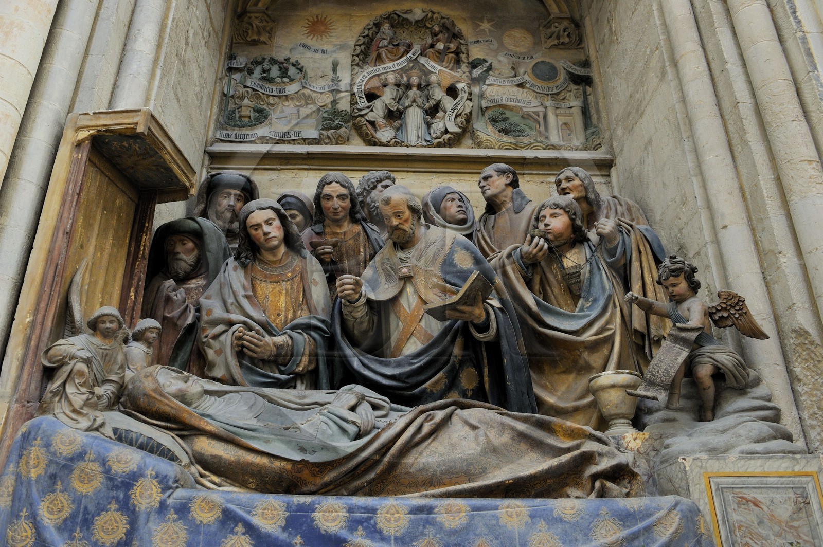 France, Seine-Maritime (76), Pays de Caux, Côte d'Albâtre, Fécamp, abbatiale de la Sainte-Trinité, Dormition de la Vierge 1495
