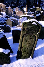 République Tchèque, Prague, stèles du vieux cimetière juif