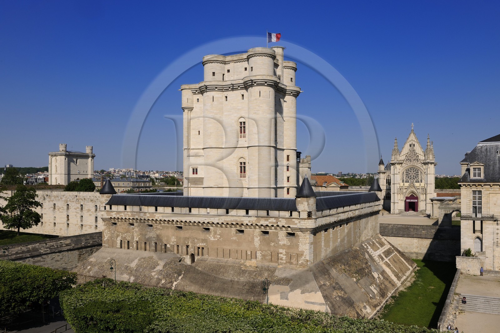 France, Val de Marne, Vincennes, Chateau de Vincennes, the Tour du Village and the dungeon and the Sainte Chapelle