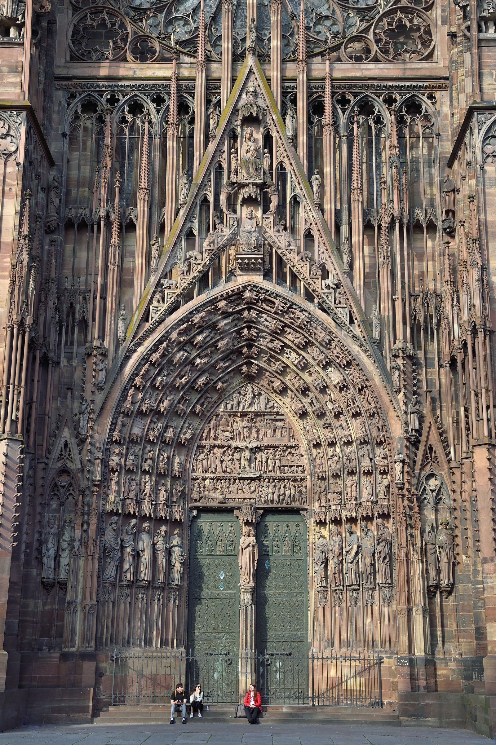 France, Bas Rhin, Strasbourg, old town listed as World Heritage by UNESCO, Notre Dame Cathedral, the western facade, the central portal called of the Virgin and the Prophets