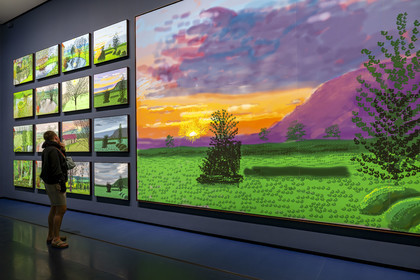 France, Paris, Bois de Boulogne, the Louis Vuitton Foundation by architect Frank Gehry, David Hockney exhibition 25, 220 for 2020, painting and animation on iPad