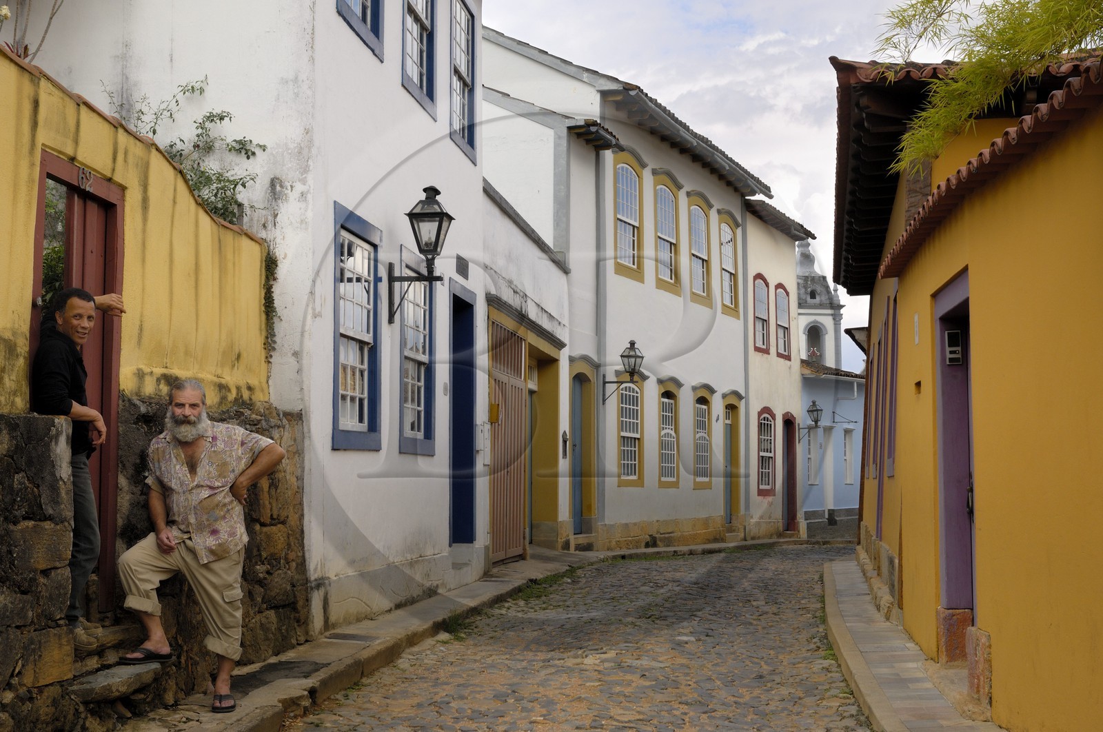 Brazil, Minas Gerais state, Sao Joao del Rei, street of the old town (Gold Route, Estrada Real)