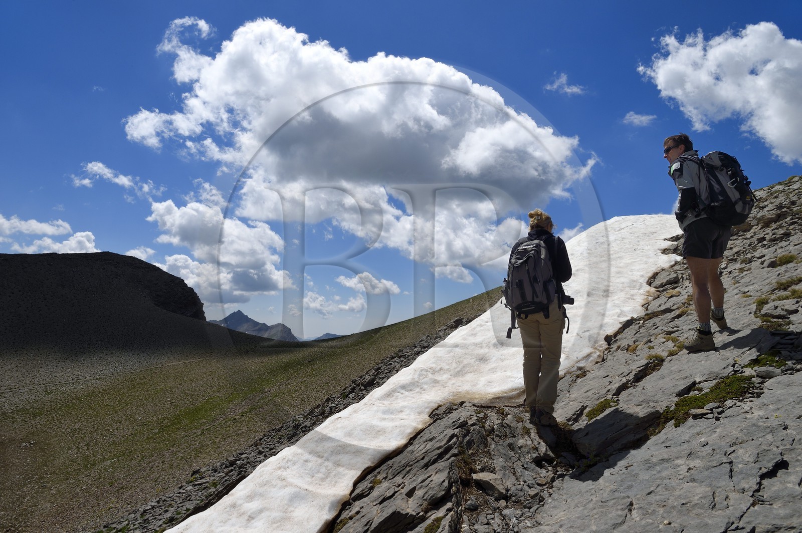 France, Alpes-de-Haute-Provence (04), Uvernet-Fours, parc national du Mercantour, vallée de l'Ubaye, sentier de randonnée du circuit des lacs du col de la Cayolle au Pas du Lausson