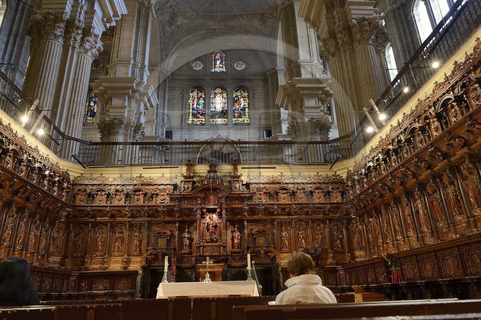 Espagne, Andalousie, Malaga, la cathédrale, Catedral Basílica de la Encarnacion stalles de la cloture du choeur