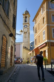 France, Haute Corse, Corte, campanile of the eglise de l'Annonciation (Annunciation Church)