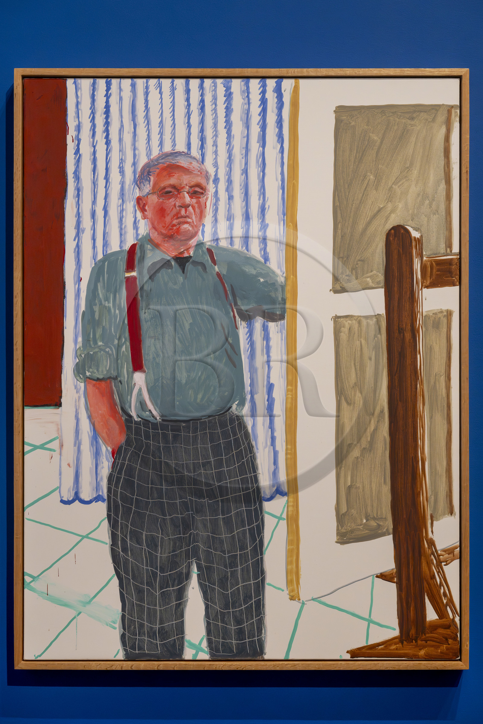 France, Paris, Bois de Boulogne, the Louis Vuitton Foundation by architect Frank Gehry, David Hockney exhibition 25, Self Portrait Standing with Red Braces (2005)