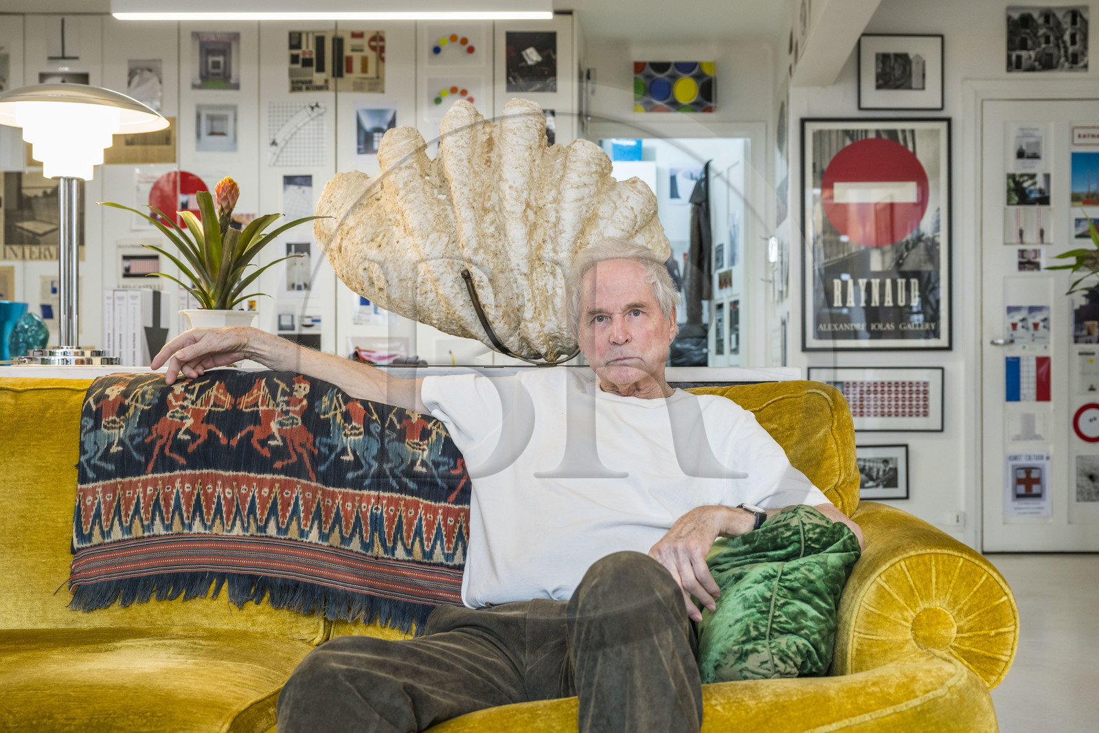 France, Paris, visual artist Jean-Pierre Raynaud in his studio apartment