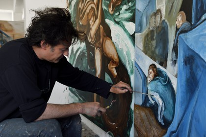 France, Val-de-Marne, Yvry-sur-Seine, Workshop of Fred Kleinberg, work for the exhibition Odyssée (Odyssey)