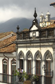 Brazil, Minas Gerais state, Ouro Preto, historical center listed as World Heritage by UNESCO, igreja de Sao Francisco de Paula church and Conde de Bobadela street (Gold Route, Estrada Real)