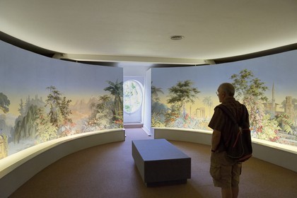 France, Haut-Rhin (68), Mulhouse,  Rixheim, musée du papier peint, panoramique de la manufacture Jean Zuber, décor Eldorado