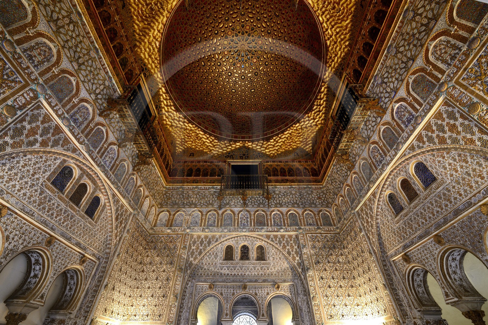Espagne, Andalousie, Séville, Alcazar de Séville (Reales Alcazares de Sevilla), classé Patrimoine Mondial de l'UNESCO, Salon des Ambassadeurs (Salon de Embajadores)