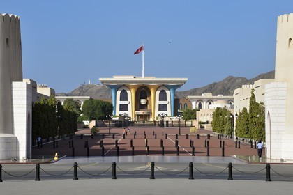 Sultanat d'Oman, Mascate, vieille ville de Mascate, le palais royal de Mascate, résidence du sultan d'Oman qui y reçoit ses hôtes de marque sans néanmoins y vivre