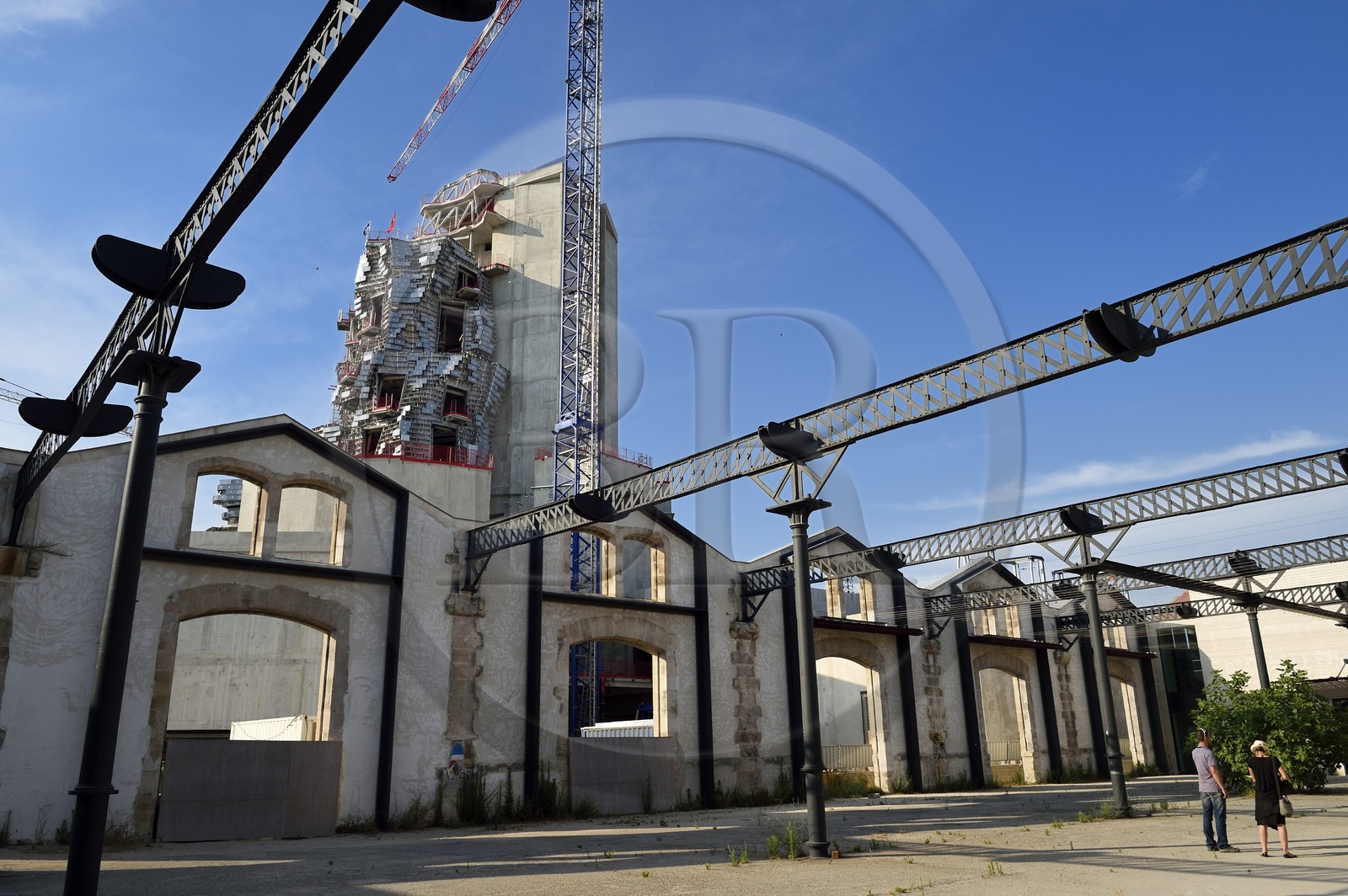 France, Bouches du Rhone, Arles, LUMA Foundation, experimental cultural complex, construction site of the new building designed by Frank Gehry and renovated industrial wasteland