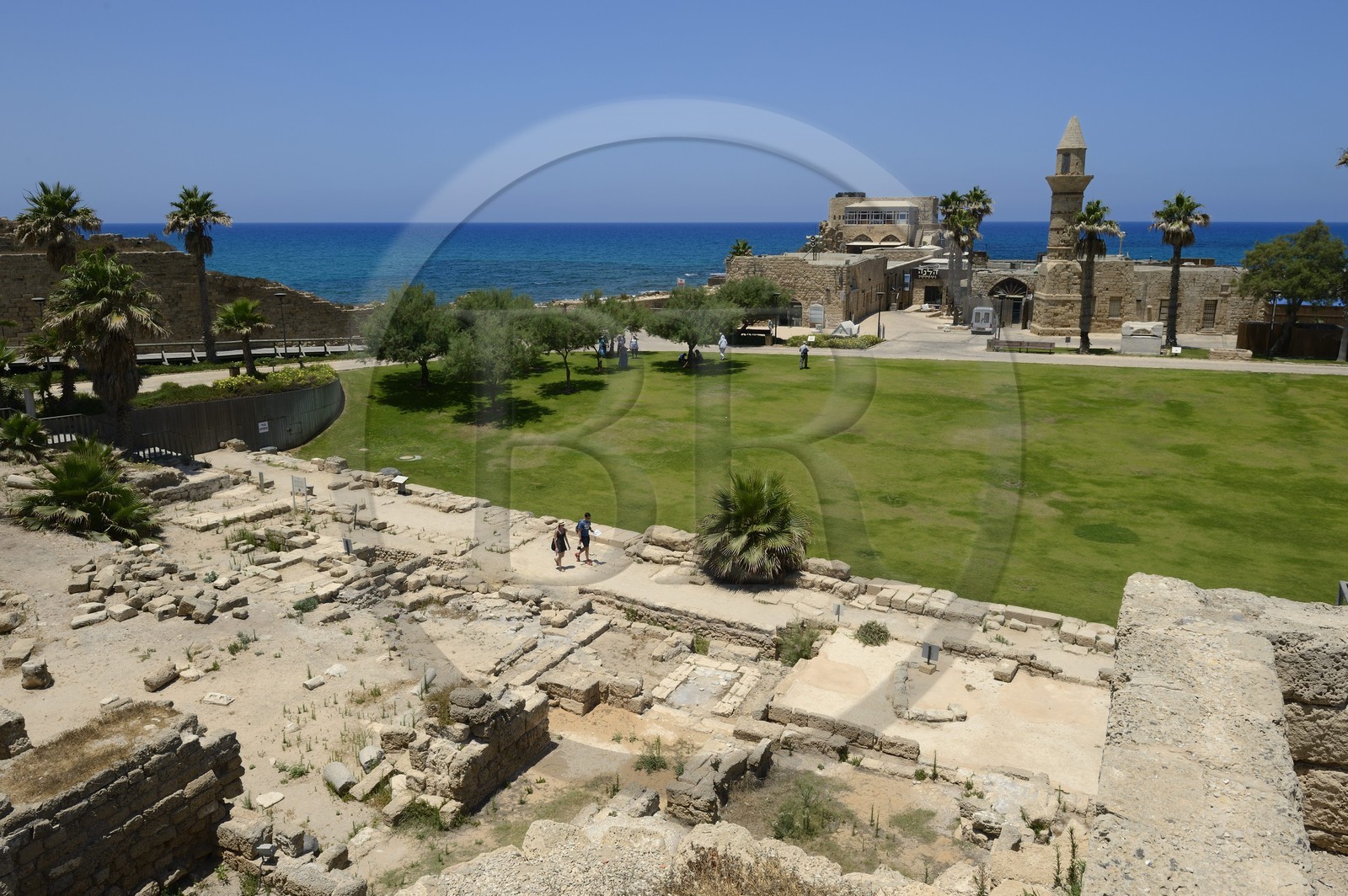Israel, Haifa District, Caesarea (Caesarea Maritima), port of the citadel of the Crusaders build over the ruins of Caesarea