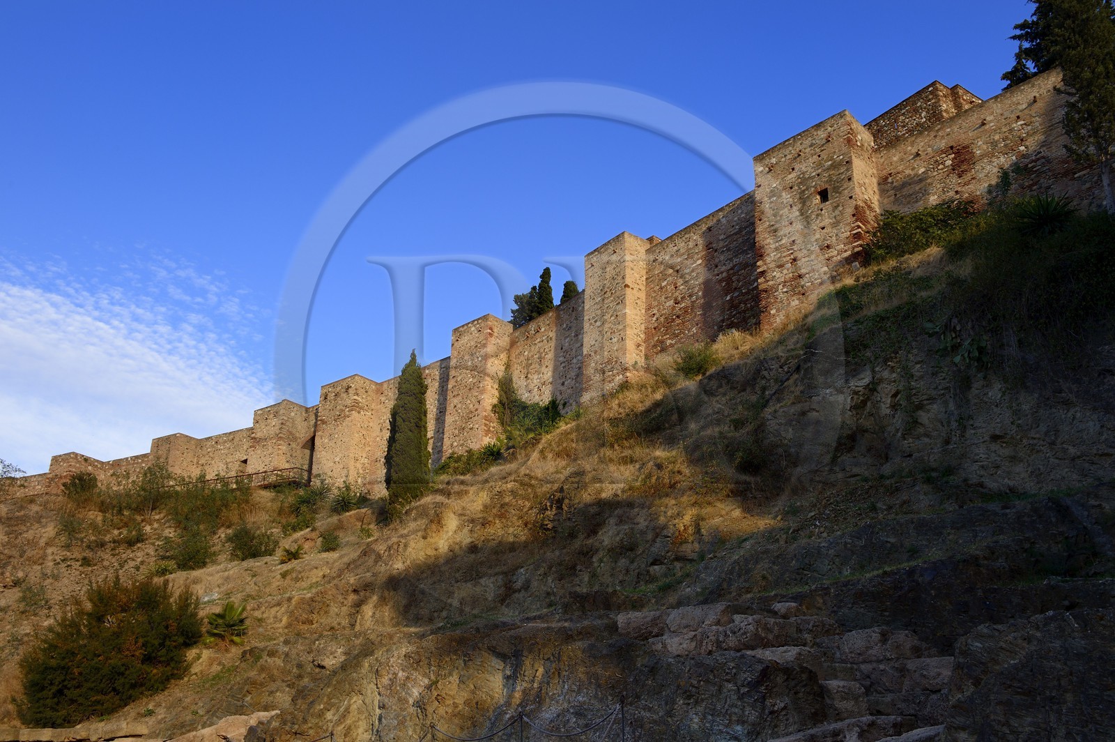 Espagne, Andalousie, Malaga, les remparts de la Alcazaba