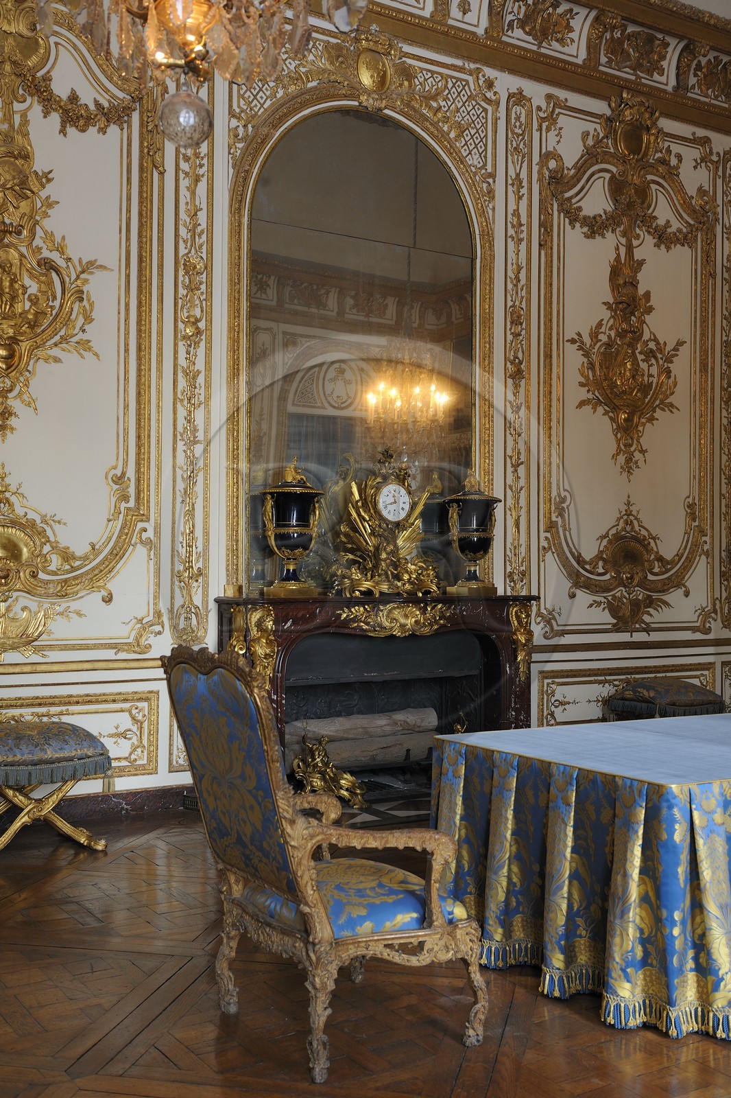 France, Yvelines (78), château de Versailles, classé Patrimoine Mondial de l'UNESCO, le Petit Appartement du Roi, cabinet du conseil