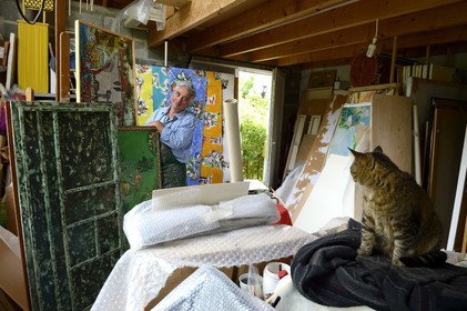 France, Finistère (29), Prat-Ar-Coum, atelier de l'artiste peintre Loic Madec