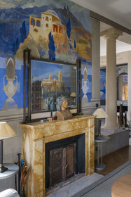 France, Alpes-Maritimes (06), Menton, Domaine des Colombieres, la villa des Colombières est entièrement conçue comme une œuvre d'art par Ferdinand Bac, le salon