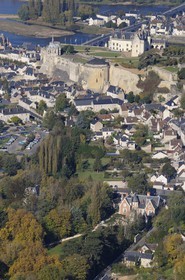 France, Indre et Loire (37), Vallée de la Loire classée Patrimoine mondial de l'UNESCO, château d'Amboise (vue aérienne)