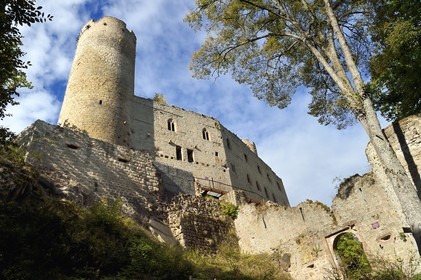 France, Bas-Rhin (67), Route des vins d'Alsace, Andlau, le chateau d'Andlau (Haut-Andlau)