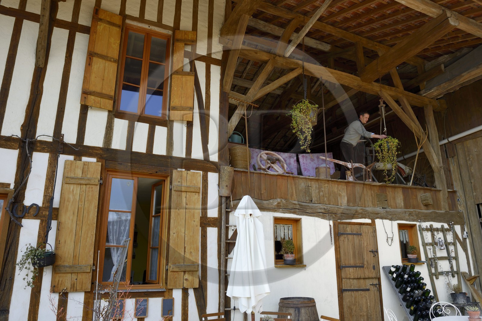 France, Marne (51), village de Saint-Amand-sur-Fion, ferme à pan de bois Petite rue de l'Eglise, chambre d'Hotes La Rue En Bas