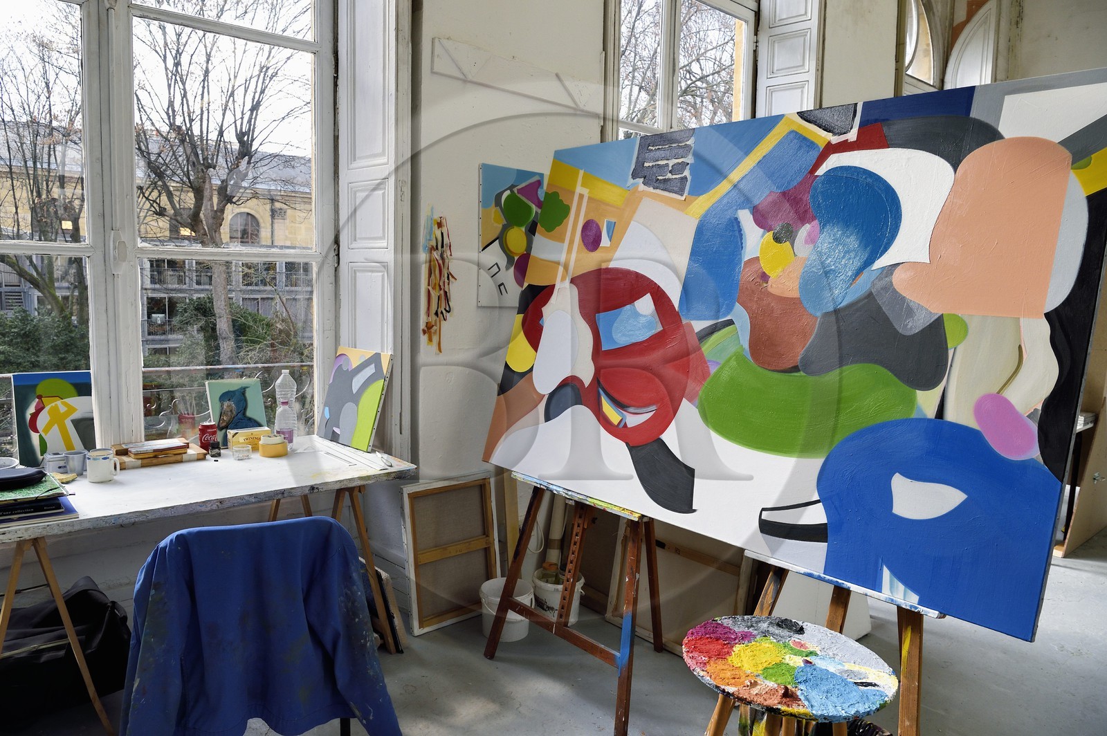 France, Paris, Saint Germain des Pres district, Ecole nationale superieure des Beaux-Arts (Fine Arts school), Chimay building in the former Hotel de Chimay, student space in the Jean-Michel Alberola workshop