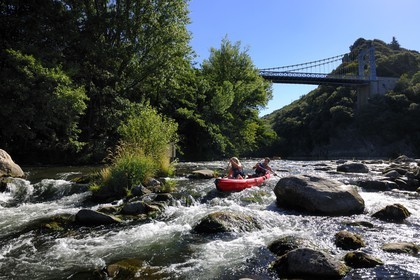 France, Hérault (34), vallée de l' Orb, descente en canoë-kayak de la rivière Orb au moulin de Travassac à Mons la Trivalle