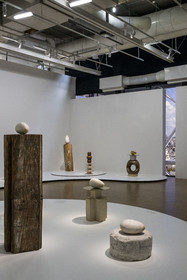 France, Paris, Les Halles district, the Pompidou Center also called Beaubourg, National Museum of Modern Art (MNAM), Brancusi retrospective exhibition, The Beginning of the World, circa 1920, marble