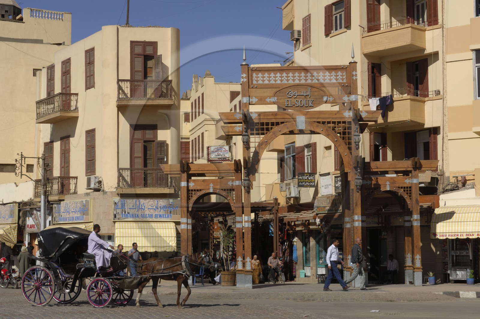 Egypt, Upper Egypt, Nile Valley, Luxor, the new souk entrance