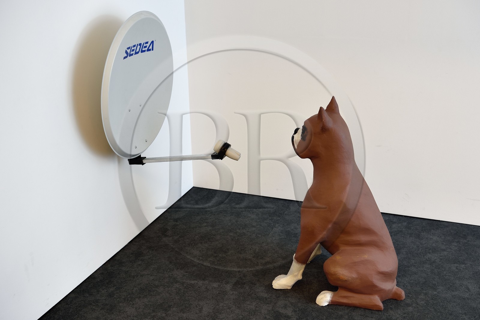 France, Bas-Rhin (67), Strasbourg, Musée d'Art Moderne et Contemporain de Strasbourg (MAMCS) de l'architecte Adrien Fainsilber, La Voix de son Maitre (2002) par Damien Deroubaix