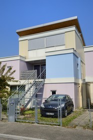 France, Haut-Rhin (68), Mulhouse, la Cité Manifeste de la Somco (Société mulhousienne des Cités ouvrières), passage des lauriers