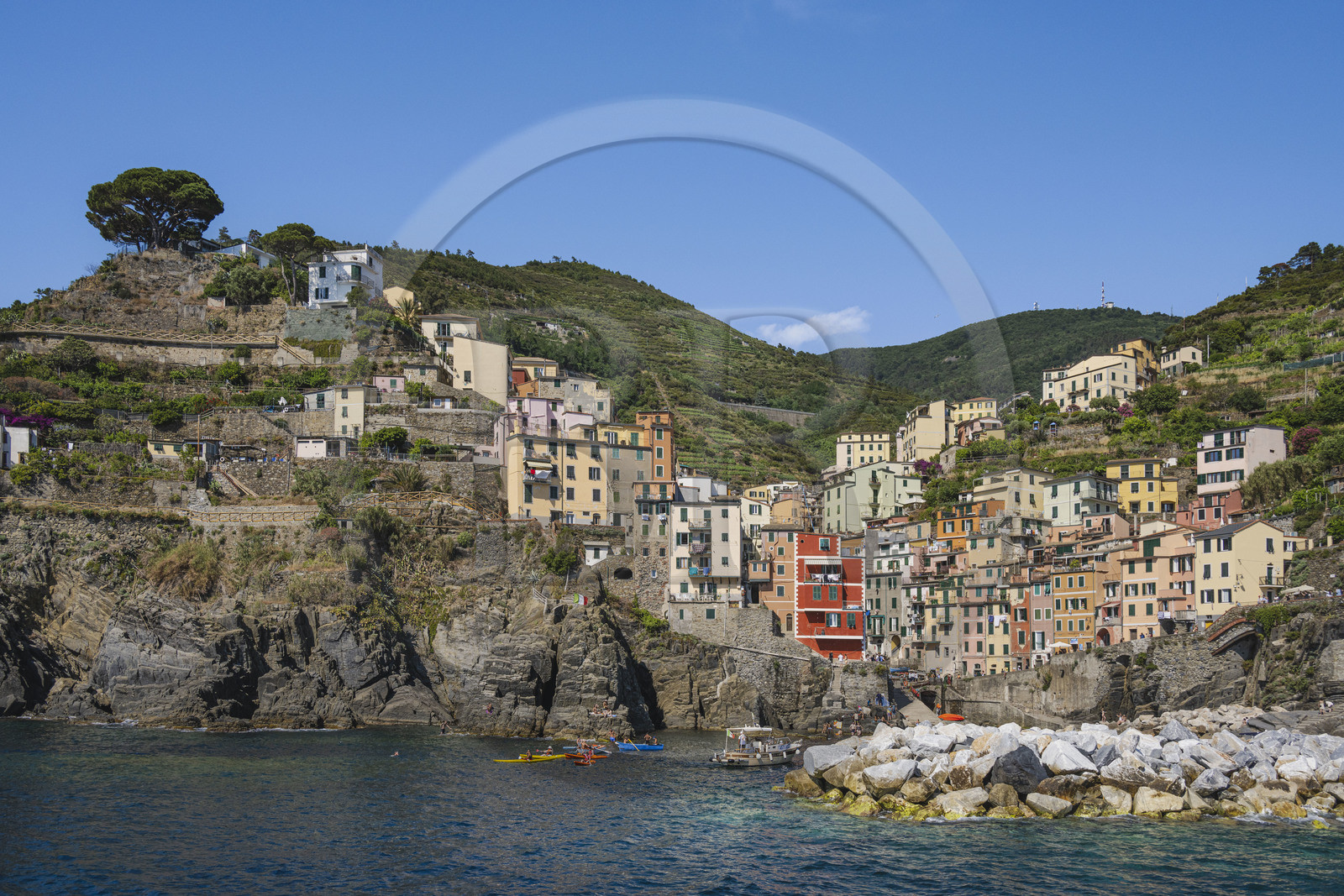 Italie, Ligurie, Cinque Terre, parc national des Cinque Terre classé Patrimoine Mondial de l'UNESCO, village de Riomaggiore