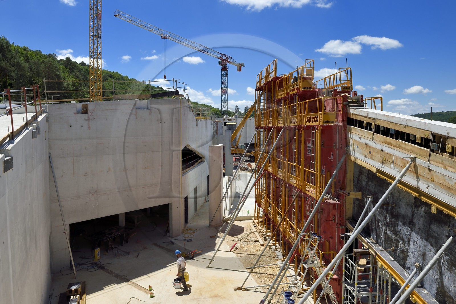 France, Dordogne (24), Montignac, chantier du futur Centre International de l'Art pariétal de Montignac-Lascaux (Lascaux 4)