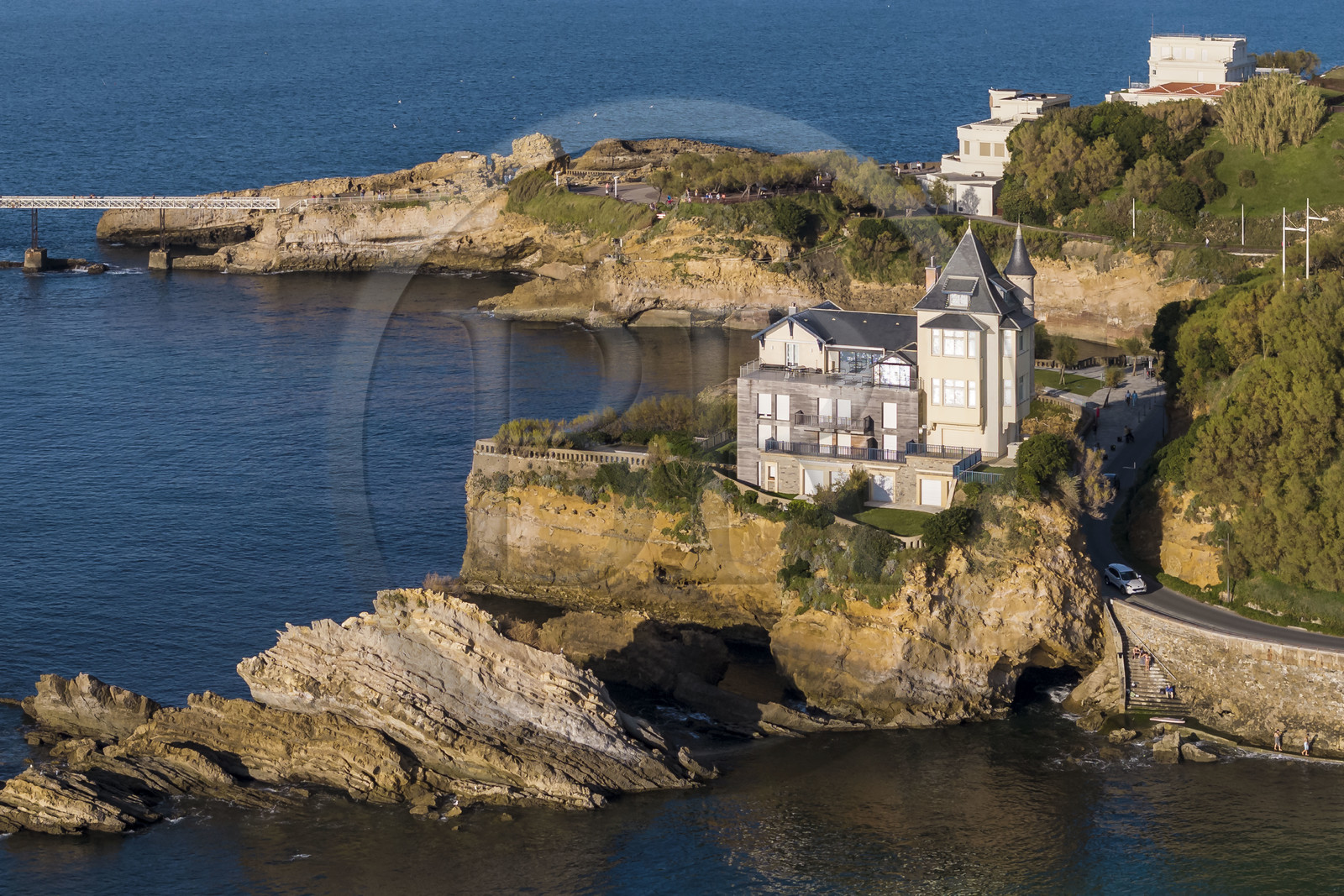France, Pyrénées-Atlantiques (64), Pays-Basque, Biarritz, la villa Belza (vue aérienne)